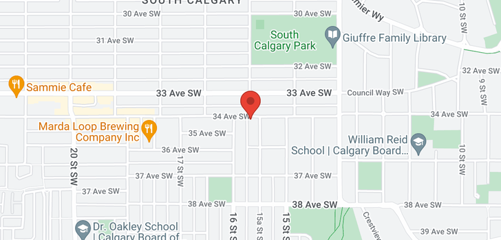 map of 1 1625 34 Avenue SW